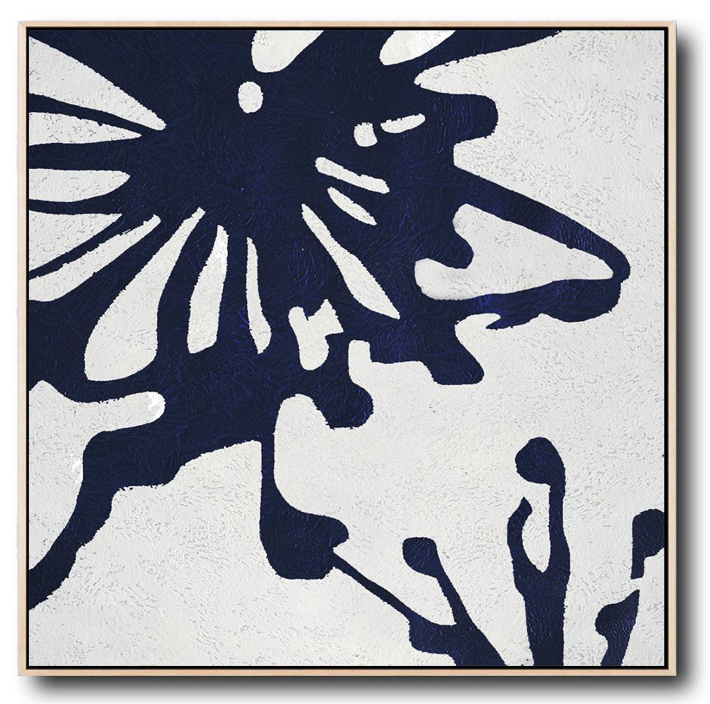 Navy Blue Minimalist Painting #NV285A - Click Image to Close